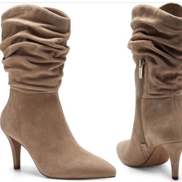 Vince Camuto Sonbela Pointed Toe Women Boots Various Sizes Color Tortilla - Picture 1 of 12